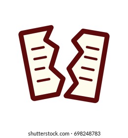 office paper torn cartoon styles icon