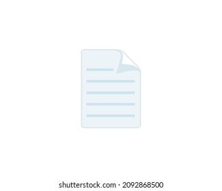 Office paper vector isolated icon.  Notepad paper vector emoticon
