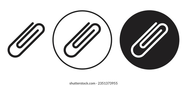 Conjunto de iconos del vector del clip de Office. botón adjunto de correo electrónico en color negro. adecuado para aplicaciones y diseños de interfaz de usuario web. 