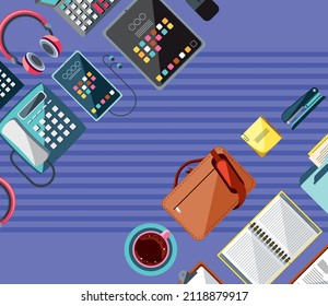 documentos de oficina y gadgets con maletín