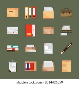 office paperwork envelope pen and binder
