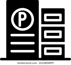 Office Parking Glyph Vector Icon Design