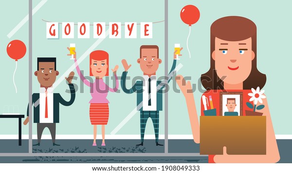 Office Party Say Farewell Goodbye Employee Stock Vector (Royalty Free ... Office Team Celebration