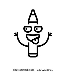 office pen character line icon vector. office pen character sign. isolated contour symbol black illustration
