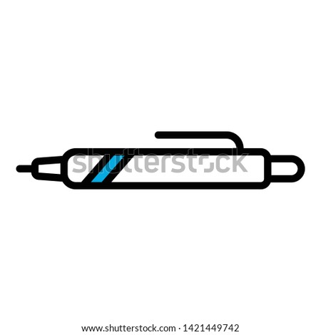 Office pen icon. Outline office pen vector icon for web design isolated on white background