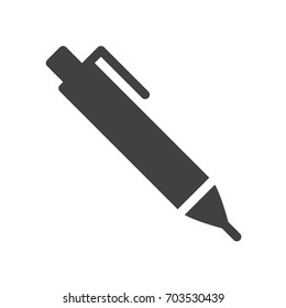 Office pen icon vector, filled flat sign, solid pictogram isolated on white. Symbol, logo illustration. Pixel perfect graphics