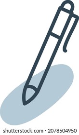 Pluma de Office, ilustración, vector, sobre un fondo blanco.