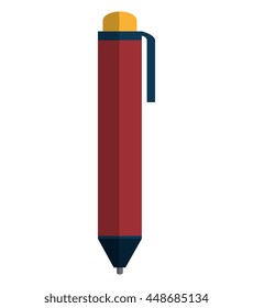 Office pen isolated flat icon, vector illustration graphic design.