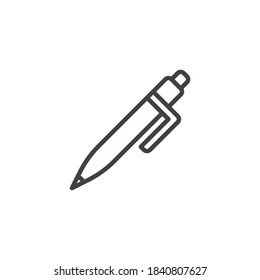 Icono de línea de lápiz de Office. signo de estilo lineal para concepto móvil y diseño web. Pluma de punto de balanza, icono vectorial de contorno de lápiz. Símbolo, ilustración del logotipo. Gráficos vectoriales