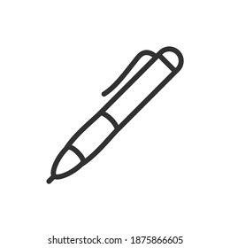 lápiz de oficina, icono lineal. Trazo editable