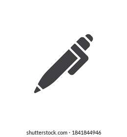 Office pen vector icon. filled flat sign for mobile concept and web design. Pen, pencil glyph icon. Symbol, logo illustration. Vector graphics