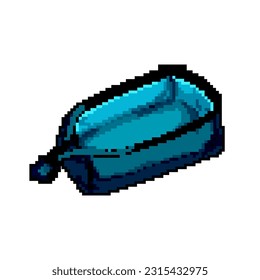 office pencil case game pixel art retro vector. bit office pencil case. old vintage illustration