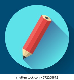 office pencil icon. Business Flat design style.