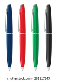 Office pens vector illustration