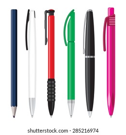 Office pens vector illustration