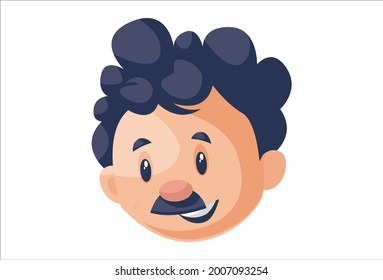 Office peon is happy. Vector graphic illustration. Individually on white background.
