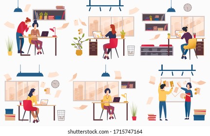 Office people. Business problems. Hard work. Office set