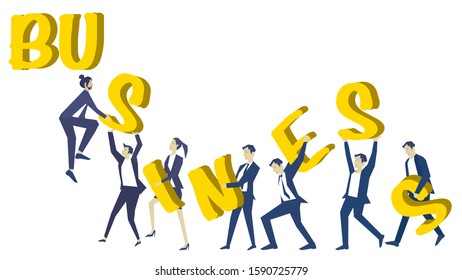 Office people character team work for target Successful vector, business concept goal achievement, success, analysis, planning, consulting, project management, staircase, people group work idea 