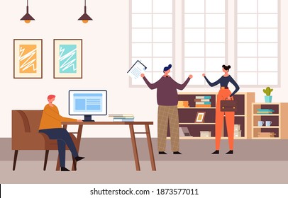 Office people characters life concept. Vector flat cartoon graphic design illustration