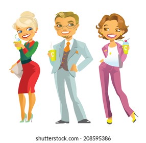 Office people with drinks