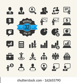 Office people icon set. Business, career, finance, profit