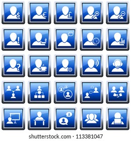 Office and people icon set. Vector illustration.