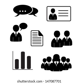 Office people icons set. Editable vector format.