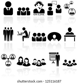 Office people icons set. EPS 10