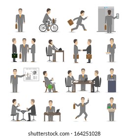 Office people scenes set vector illustration