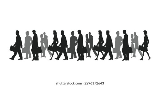 office people silhouettes. people in a busy like 