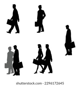 office people silhouettes. people in a busy like 