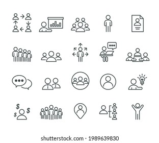 Office and People Simple Icons Set,Editable Stroke,Vector Line 