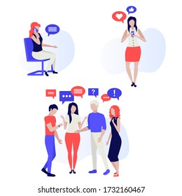 Office people. Teamwork group. Brainstorm concept. People in office have idea working together. Successful team in coworking project. Human characters on white background. Color vector illustration