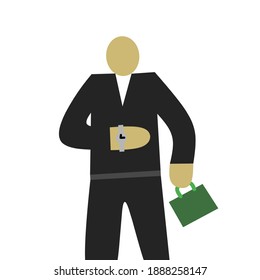 Büroangestellte, die sich die Uhr ansehen, zeigen ihre Arbeitszeit 