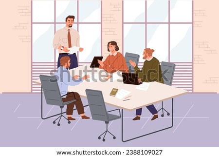 Office people worker. Vector illustration. People in office rely on collective efforts their coworkers to accomplish tasks Office workers play crucial role in driving business forward