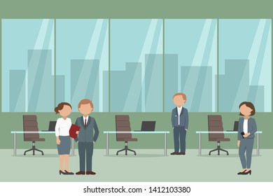 Office people. Working routine. Vector illustration.