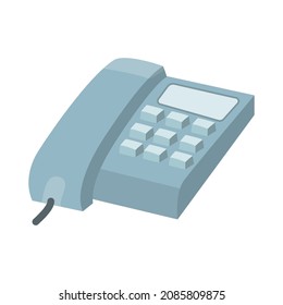 Office phone icon. Flat vector on white background Vector Illustration.