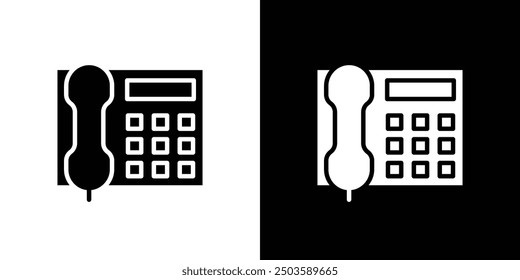 Office phone icon Flat vector set outline