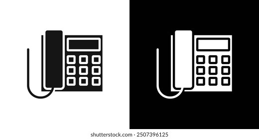 Office Phone icon Flat vector set outline