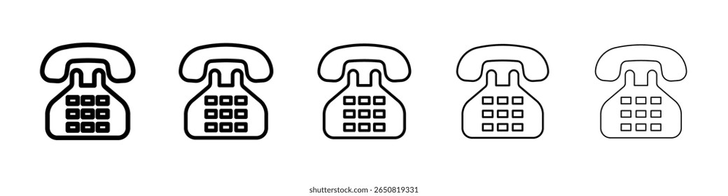 Ícone do telefone comercial vetor isolado no fundo branco definido