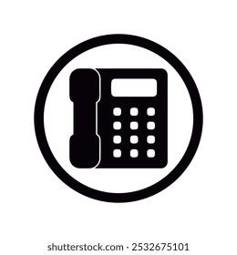 Office Phone Icon, Minimalist Desk Telephone Symbol