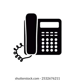Office Phone Icon, Minimalist Desk Telephone Symbol