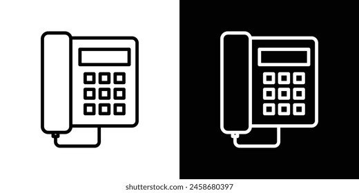 Conjunto de iconos de teléfono de oficina. Símbolo de Vector de teléfono clásico. Señal de línea fija retro para uso de escritorio.