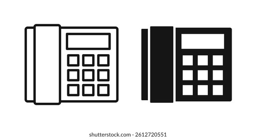 Office phone icons in black fill and line style