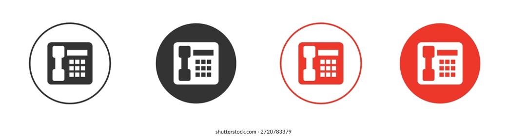 Office phone icons simple flat silhouette vector illustration