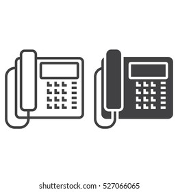 Office Phone Line Icon, Telephone Outline And Filled Vector Sign, Linear And Full Pictogram Isolated On White, Logo Illustration