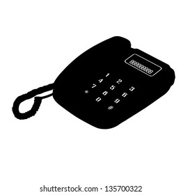 office phone silhouette vector