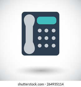 Office phone. Single flat icon on white background. Vector illustration.