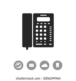 Office phone vector black simple icon