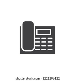 Office phone vector icon. filled flat sign for mobile concept and web design. Telephone with buttons and display simple solid icon. Symbol, logo illustration. Pixel perfect vector graphics